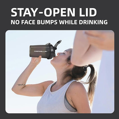 3 Pack Shaker Bottles for Protein Mixes, 17 oz Small Protein Shaker Bottle with Handle, Gym Shaker Cups with Blending Ball for Pre Workout, BPA-Free & Dishwasher Safe (Black, White, Blue)