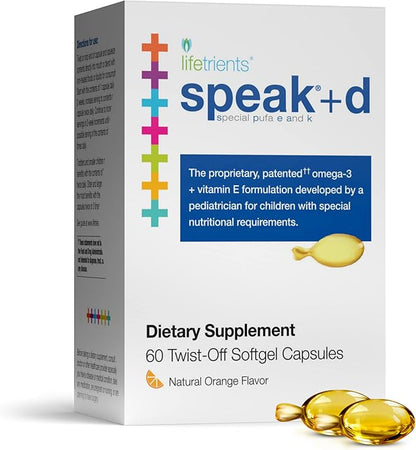 – Speak+d Twist-Off Softgels – Natural Orange – 60 Softgels – Pediatrician Formulated to Support Children with Special Nutritional Requirements – Enhanced with Omega-3, Vitamin E’s & D3