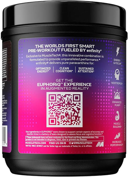MuscleTech Pre Workout Powder EuphoriQ PreWorkout Smart Pre Workout Powder for Men & Women Caffeine Metabolite Fueled with Paraxanthine ICY Snow Cone (20 Servings)