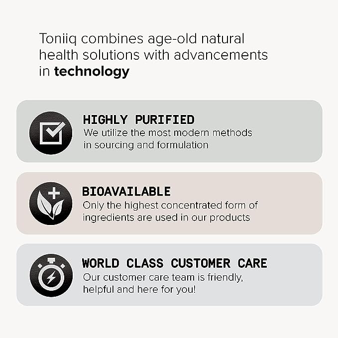 Toniiq Ultra High Strength Glutathione Capsules - 1000mg Concentrated Formula - 98%+ Highly Purified and Bioavailable - Non-GMO Fermentation - 120 Capsules Reduced Glutathione Supplement