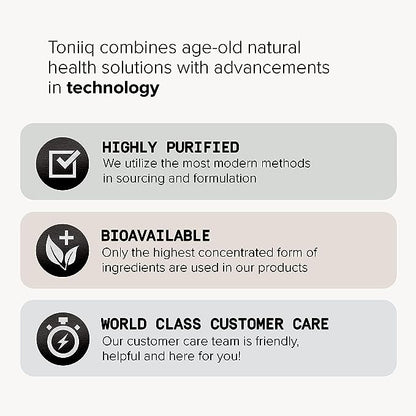 Toniiq Ultra High Strength Glutathione Capsules - 1000mg Concentrated Formula - 98%+ Highly Purified and Bioavailable - Non-GMO Fermentation - 120 Capsules Reduced Glutathione Supplement