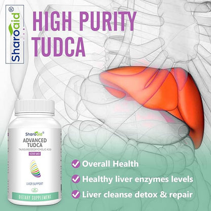 TUDCA Liver Support Supplements 1200 mg-Third Party Tested-Bile Salts for Liver Detox Cleanse-High Strength Formula-Vegan Capsules for Liver,Gallbladder,Kidney Health,2 Bottle-120 Capsules