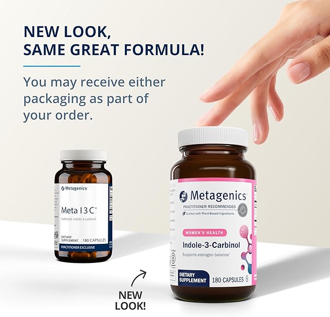 Metagenics Meta Indole-3-Carbinol - 150 g Indole-3-Carbinol - Supports Estrogen Hormone Balance* - Metabolic Supplement - Vegetarian & Gluten-Free - 180 Capsules