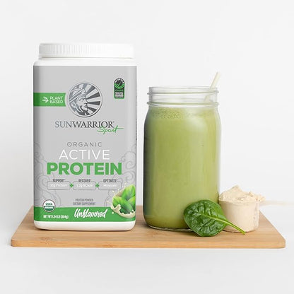 Vegan Protein Powder Plant-Based USDA Organic BCAAs | 30g Protein per Serving | Premium Sugar Free, Gluten Free Non-GMO Dairy Free | Unflavored, 20 Servings | Active Sport Protein Powder