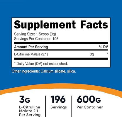 Nutricost L-Citrulline Malate (2:1) Powder (600 Grams)