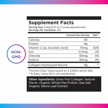 Livingood Daily Collagen Powder for Women & Men (Vanilla) - Grass-Fed Hydrolyzed Collagen Peptide - Complete Protein & Amino Acids for Healthy Hair, Skin & Nails - Keto, Gluten Free - 30 Servings