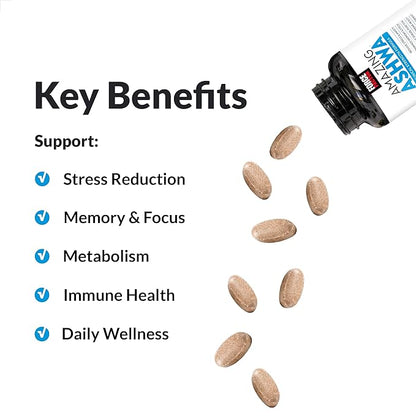 FORCE FACTOR Amazing Ashwa for Stress Relief, Memory, Focus, and Immune Support Health, Ashwagandha Supplement with KSM-66 Ashwagandha for Stress, Vitamins, Minerals, and Antioxidants, 360 Tablets