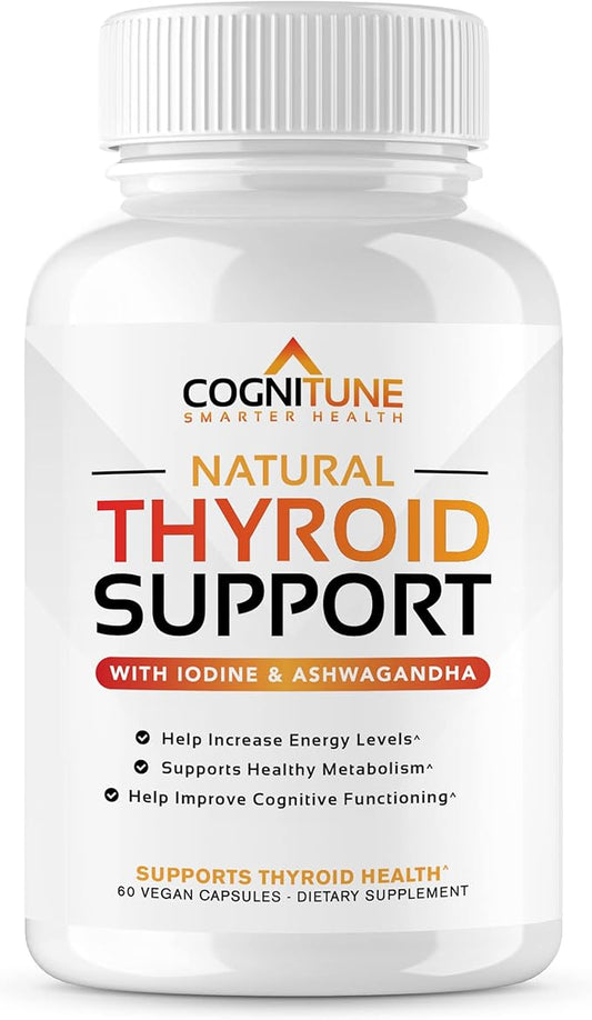 Thyroid Support Complex Supplement - Thyroid Support for Women and Men - Boost Energy, Focus, Metabolism - Iodine Supplements for Thyroid + B12, Selenium, Zinc, Copper, Ashwagandha, L-Tyrosine & More