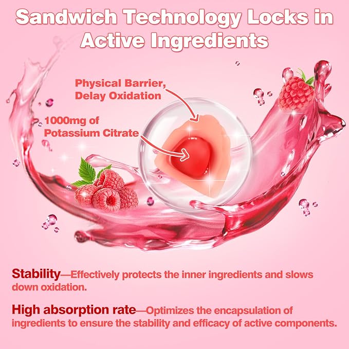 Potassium Supplement Gummies 1000mg - Potassium Supplement for Leg Cramps, Muscle & Heart Health - 1 Month Supplement (60 Count)