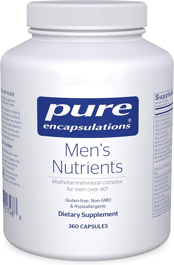 Pure Encapsulations Men's Nutrients - Multivitamin Mineral Supplement to Support Energy, Endurance & Stamina in Men Over 40* - with Vitamin D, Vitamin C & Trace Minerals - 360 Capsules