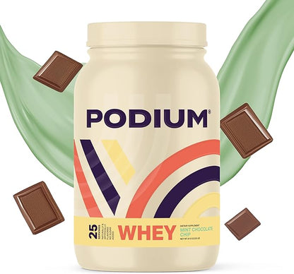 Podium Nutrition, Whey Protein Powder, Mint Chocolate Chip, 25 Servings, 25g of Whey Protein Per Serving, Gluten Free, Soy Free