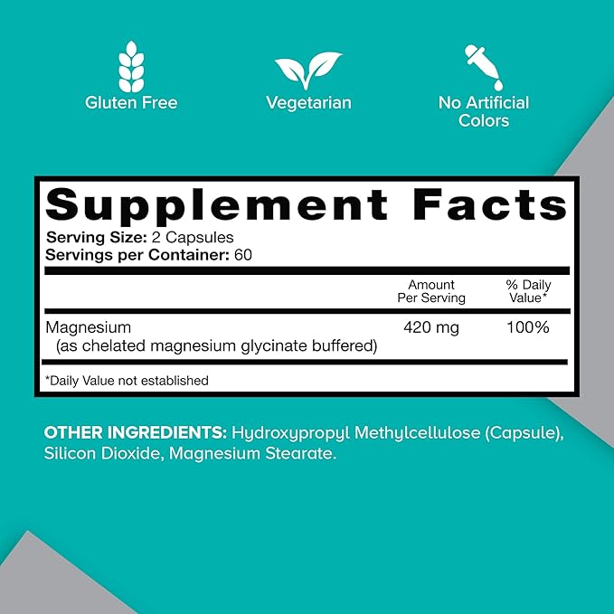 Qunol Magnesium Capsules 420mg, High Absorption Magnesium Supplement, Extra Strength, Bone and Muscle Health Supplement, 120 Count