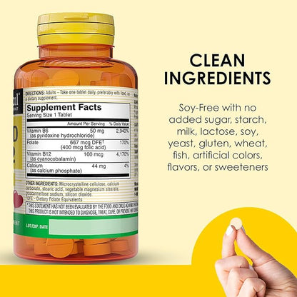 MASON NATURAL Heart Formula B6/B12/Folic Acid Tablets, Dietary Supplement Supports Cardiovascular Health, Red Blood Cell Formation, Metabolic Function, 90 Count (Pack of 3)