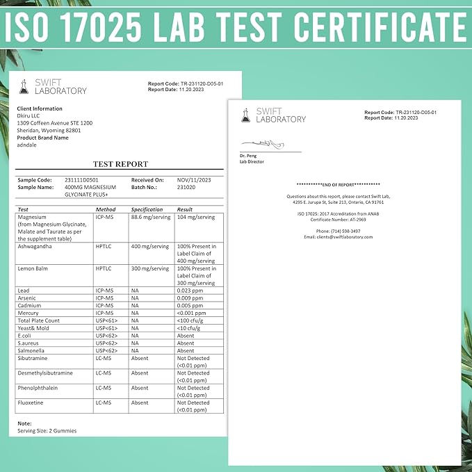 90 CT Magnesium Glycinate Gummies 400 mg/Serv - with Ashwagandha, Magnesium Malate & Taurate - Sugar Free Chews for Adults & Kids Relaxation, Stress Relief, Night Rest, Muscle & Cardio Support
