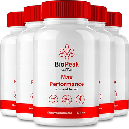 BioPeak Capsules, Bio Peak Advance Formula, BioPeak All Natural Supplement - Biopeak Pills for Maximum Strength, Bio Peak Support Pills Reviews (5 Pack)