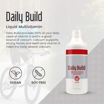 PURE Daily Build Liquid Multivitamin & Mineral/Herbal Dietary Supplement with Superfruits - 1 Bottle of 32 Fl Oz (946ml)