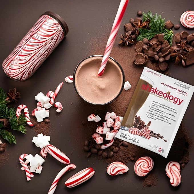 BODi Shakeology Vegan Protein Powder - Gluten Free, Superfood Protein Shake - Helps Support Healthy Weight Loss, Lean Muscle Support, Manage Effects of Stress, Peppermint Mocha - 14 Servings