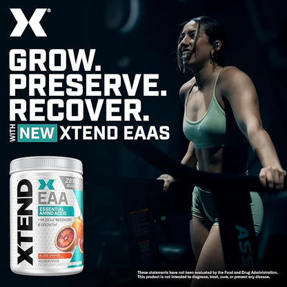 Scivation XTEND EAA + BCAA Powder | Muscle Recovery & Lean Muscle Growth | 9 Essential Amino Acids for Intra Workout or Post Workout Recovery | 10g EAAs Per 2 Servings | Blood Orange 40 Servings