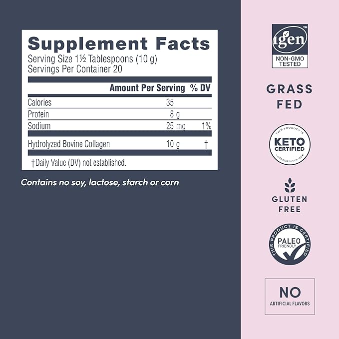 NeoCell Super Collagen Peptides, 10g Collagen Peptides per Serving, Gluten Free, Keto Friendly, Non-GMO, Grass Fed, Healthy Hair, Skin, Nails and Joints, Unflavored Powder, 7 oz., 1 Canister