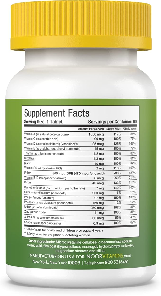 Noor Vitamins Halal Womens Multivitamin & Mineral I Once Daily Vitamin Supplement I Vegan | Supports Energy, Immunity, Metabolism, Healthy Appearance and Stages of Motherhood I 2-Month Supply