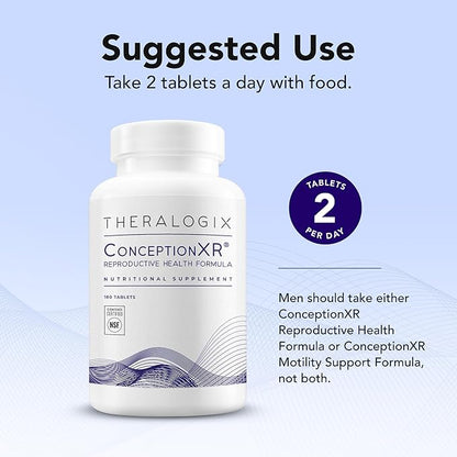 Theralogix ConceptionXR Reproductive Health For Men, Men's Preconception Vitamins for Fertility Support, Male Fertility Supplements for Sperm Health, NSF Certified - 180 Tabs (90-Day Supply), Unflavor