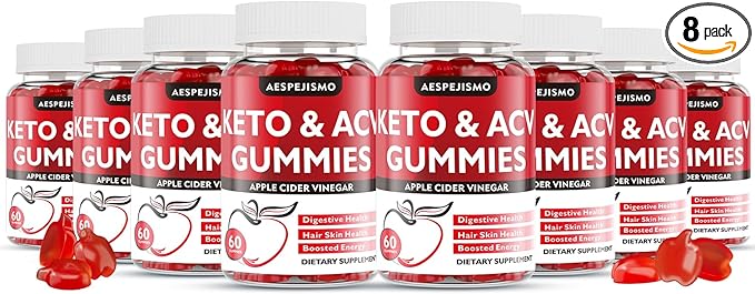 Keto ACV Gummies 1500MG – Premium Apple Cider Vinegar Formula with Pomegranate, Beet Juice, Vitamin B12 B6 – Vegetarian Friendly 480 Gummys