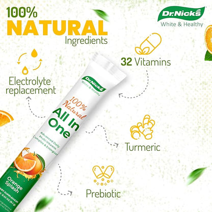 Dr. Nick's All-in-One Multivitamin Drink Mix Packets – for Everyday Vitality and Elite Oral Care – Dentist Formulated with Premium Non-GMO, Vegan, and Gluten-Free Ingredients – Orange Splash Flavor