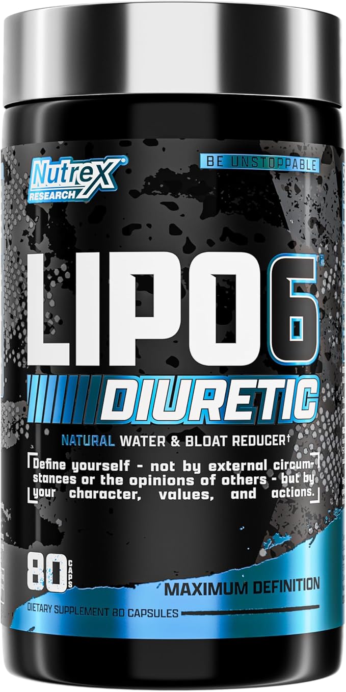 Nutrex Research - Lipo 6 Black Diuretic Water Pills (80 Caps) - Diuretics Reduce Bloat, Water Weight & Enhances Muscle Definition - Water Pill Bloating Relief - Diuretics for Water Retention Pills