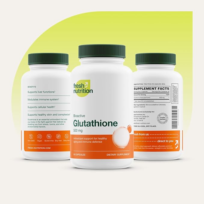 Glutathione Supplement Capsule - Strongest DNA Verified Glutathione Reduced - Vegan Friendly, Non GMO, Gluten & Soy Free