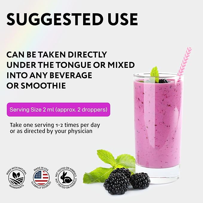 Liquid Biotin 5000mcg Drops – 80,000mcg Hair Growth Vitamins Complex with Astragalus, Collagen & Keratin | Made in the USA | Extra Strength Hair Skin and Nails Vitamins - Hair Vitamins for Women & Men