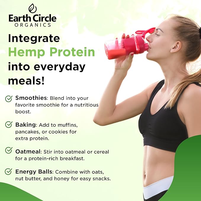 Organic Hemp Protein Powder, Lab Tested 100% Gluten Free, Plant Based & Vegan Raw Protein Powder - Perfect for Keto, Meal Replacement Shakes, Pre-workout and Post Workout (8oz, Pack of 3)