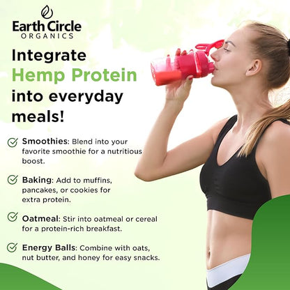 Organic Hemp Protein Powder, Lab Tested 100% Gluten Free, Plant Based & Vegan Raw Protein Powder - Perfect for Keto, Meal Replacement Shakes, Pre-workout and Post Workout (8oz, Pack of 2)