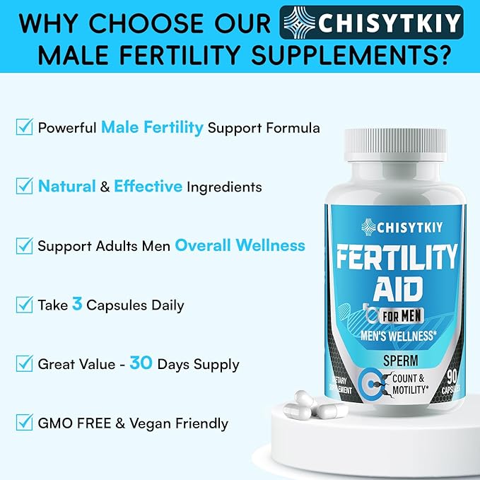 Male Fertility Supplements, Advanced Fertility Supplement for Men Optimal Sperm Count Motility & T-Level with Maca Root, Tribulus Terrestris, Zinc, CoQ10, Pre Conception for Him, 1080 Caps