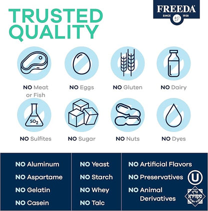 Freeda Biotin 10000 mcg - Kosher Biotin 10000mcg Hair Skin and Nails Vitamins for Hair Growth - Biotin Pills Hair Growth Vitamins B7 - Superior Biotin Supplement Hair Vitamins for Women & Men (100 Ct)