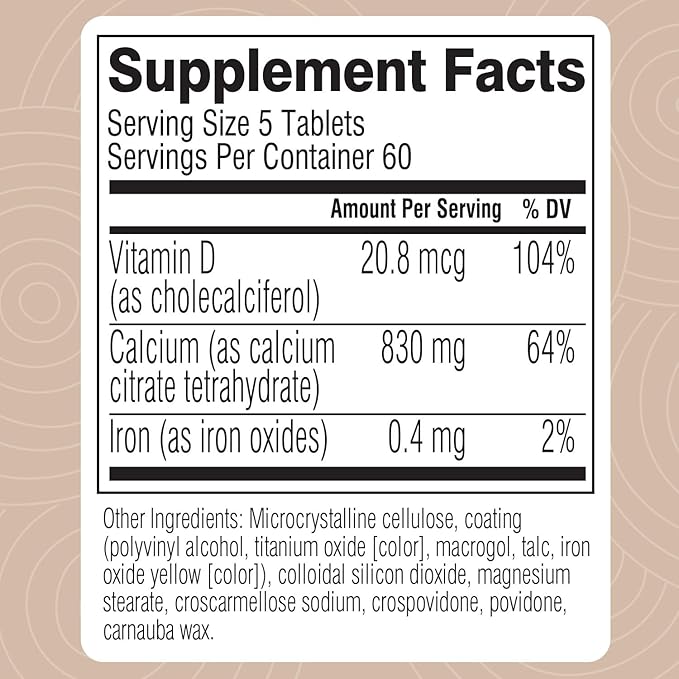 Swisse Calcium with Vitamin D | 830mg Calcium Citrate with Vitamin D3 | Calcium Supplement for Women & Men | Bone Strength Support | Calcio | 300 Tablets | 2-Month Supply