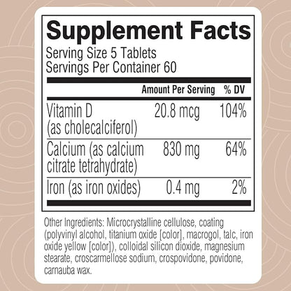 Swisse Calcium with Vitamin D | 830mg Calcium Citrate with Vitamin D3 | Calcium Supplement for Women & Men | Bone Strength Support | Calcio | 300 Tablets | 2-Month Supply
