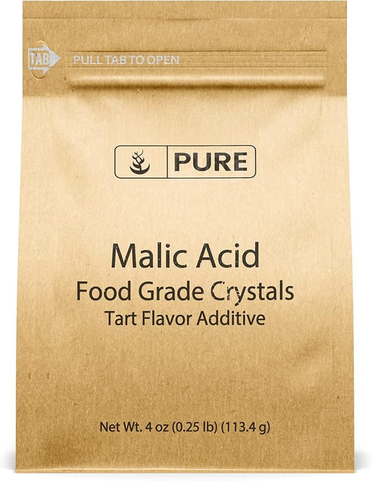 Pure Original Ingredients Malic Acid (4 oz) Food Grade Crystals, Tart Flavor