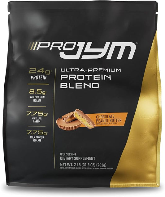 Pro JYM Chocolate Peanut Butter Protein Powder - Whey Protein Isolates, Casein, & Milk Protein, Lean Muscle Building for Men & Women, JYM Supplement Science, 22 Servings