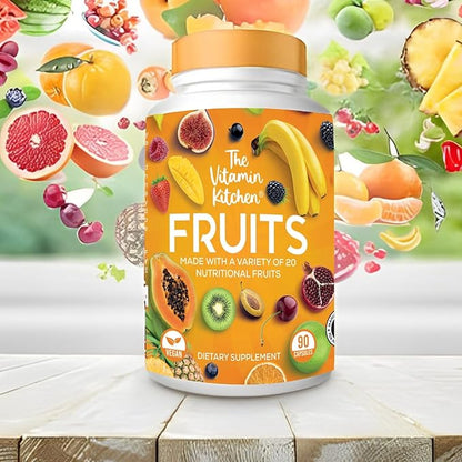 Fruit and Veggie Supplements-Made in USA-180 Fruits, 180 Veggies Capsules to Boost Energy Level -Whole Food Fruits and Vegetable from Super Foods-Soy & Vegan Free (Pack of 4)