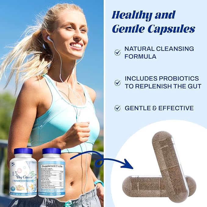 15 Day Gut Cleanse - Gut and Colon Support, Pastillas De 15 Dias para Limpiar El Colon, Limpieza De 15 Dias, 15 Day Colon Cleanse