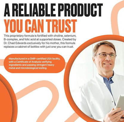 PRONENE Memory Plan (60 ct) Morning Brain Multivitamin | Nootropic Supplement w/Choline, Selenium, Folic Acid, D, & B Vitamins | Optimized nutrients Support Brain, Immunity & Memory.