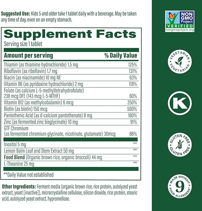MegaFood Kids B Complex - B Complex Vitamin Supplement, 8 B Vitamins - Vitamin B6, Vitamin B12, Folate, Biotin & More, Supports Cellular Energy Production, Vegetarian, Gluten Free – 30 Mini Tablets