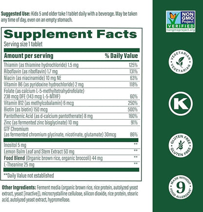 MegaFood Kids B Complex - B Complex Vitamin Supplement, 8 B Vitamins - Vitamin B6, Vitamin B12, Folate, Biotin & More, Supports Cellular Energy Production, Vegetarian, Gluten Free – 30 Mini Tablets