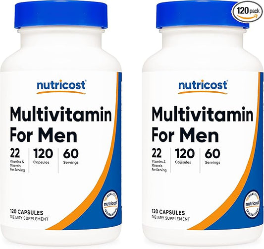 Nutricost Multivitamin for Men 120 Capsules (2 Bottles) - Vitamins and Minerals for The Healthy Man