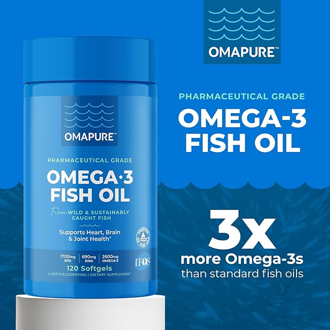 Fish Oil Supplements with Omega 3 Fatty Acids (10 Bottles, 120 Softgels) - High EPA, DHA, & IFOS Fish Oil Pills Support Heart & Joint Health - Burpless Fish Oil Promotes Brain Function