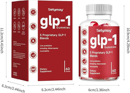 GLP-1 Supplement Gummies with Akkermansia Probiotic, Berberine, GLP 1 Probiotic Gummy for Women and Men 60 Gummies