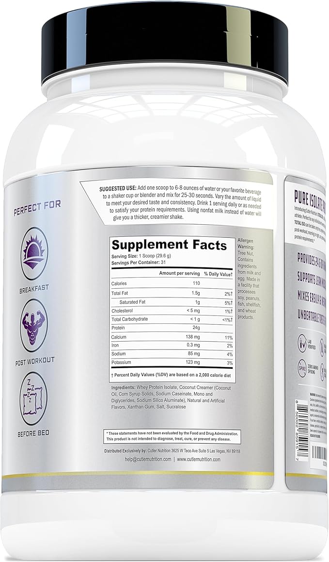 Total ISO Whey Isolate Protein Powder: Best Tasting Whey Protein Shake Featuring 100% Whey Protein Isolate, Perfect Post Workout Protein Powder Mix and Meal Replacement Drink, Cinna Cereal, 2 Pounds