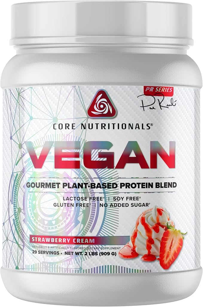 Core Nutritionals Platinum Vegan Gourmet Plant-Based Protein Blend 29 Servings (Strawberry Cream)