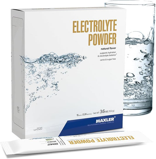 Maxler Electrolyte Powder - Hydration Packets Drink Mix with Trace Mineral Complex - Keto Electrolytes Powder Packets with Natural Flavors and Sweeteners - 15 Servings - Natural