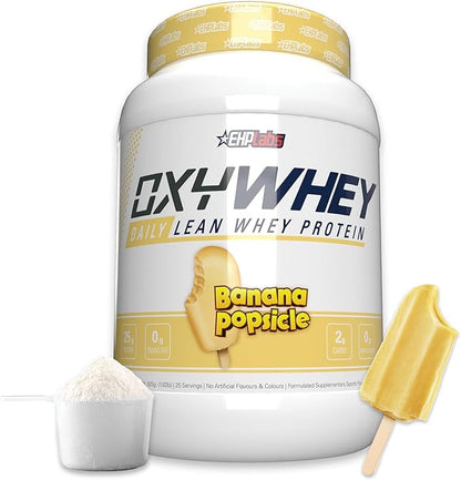 EHP Labs OxyWhey Whey Protein Isolate Powder - 25g of Whey Isolate Protein Powder, Meal Replacement Shake, Sugar Free Protein Powder - 25 Serves (Banana)